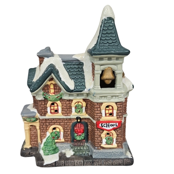 Vintage Cobblestone Corners 2001 Schoolhouse Porcelain Christmas Village‎ B87 - Picture 8 of 8